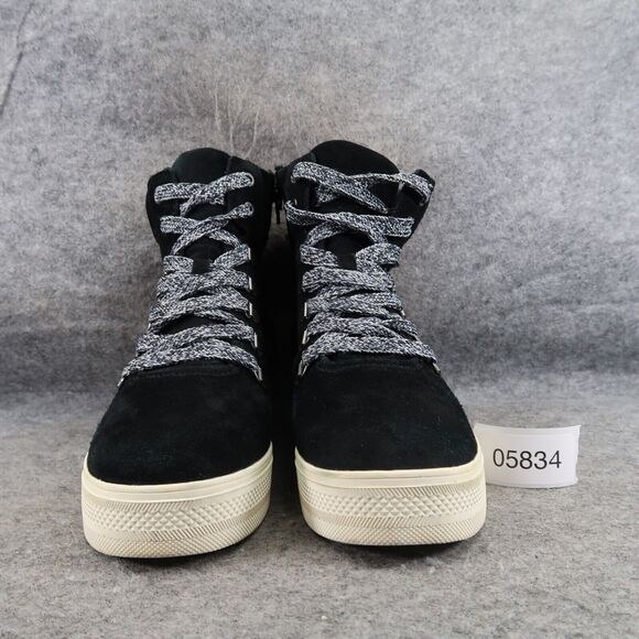 Steve Madden Shoes Womens 10 Sneakers Wedge Fashion Lifestyle Boot Leather Black - Picture 2 of 14